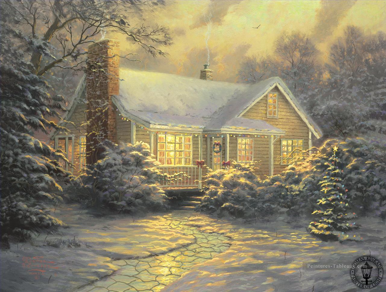 Christmas Cottage TK Peintures à l'huile